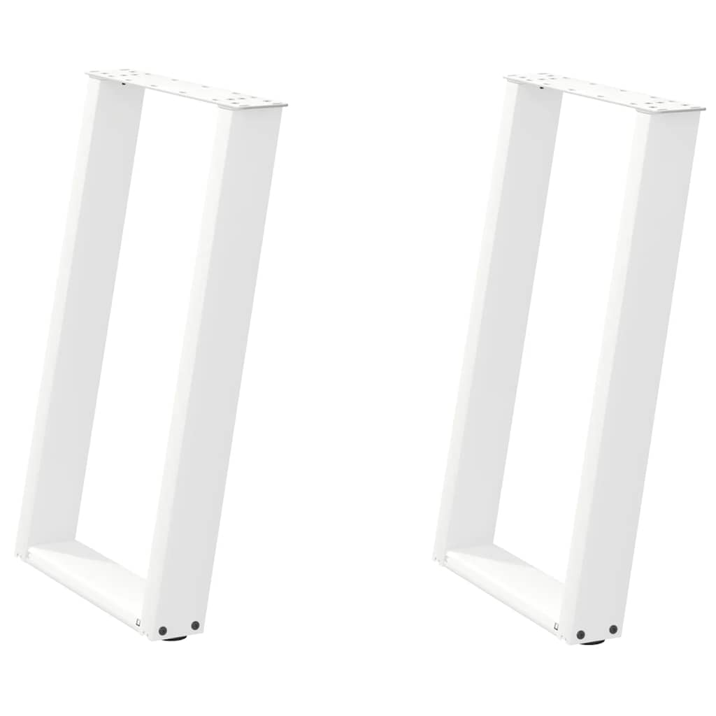 Spisebordben U-formet 2 stk hvit 60 x (72-73) cm stål