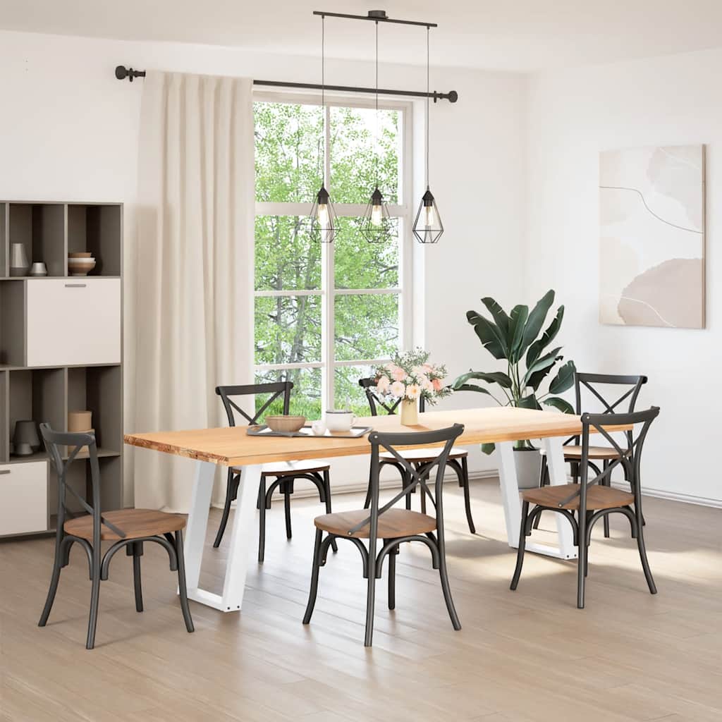 Spisebordben U-formet 2 stk hvit 60 x (72-73) cm stål