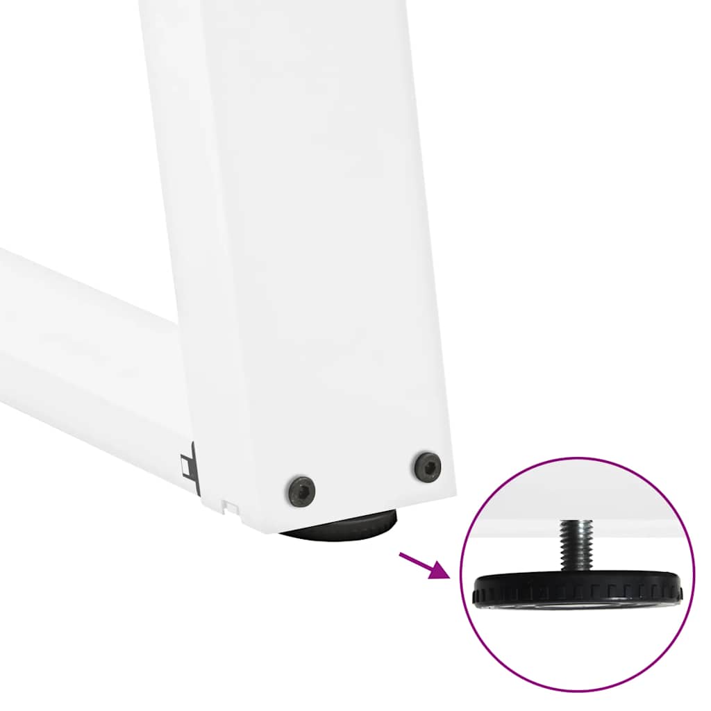 Spisebordben U-formet 2 stk hvit 60 x (72-73) cm stål