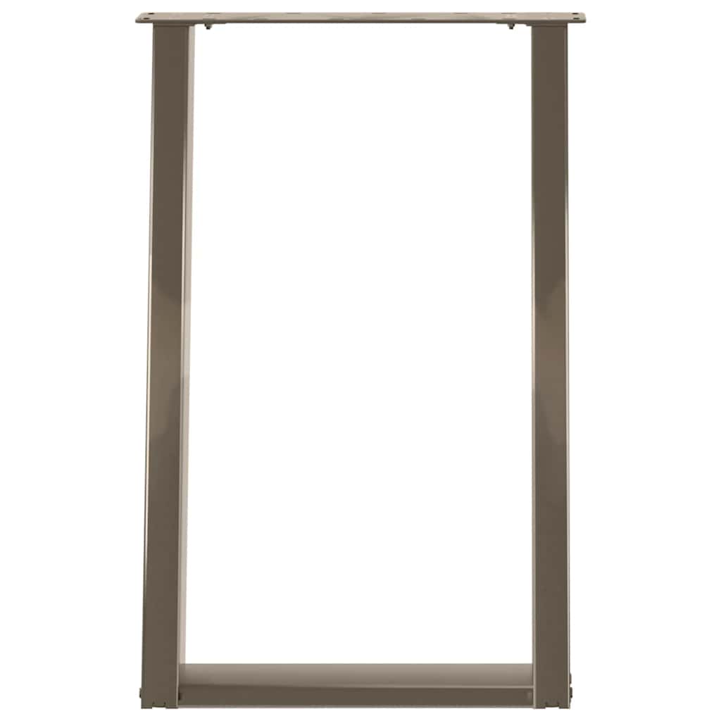 Spisebordben U-formet 2 stk naturstål 60 x (72-73) cm stål