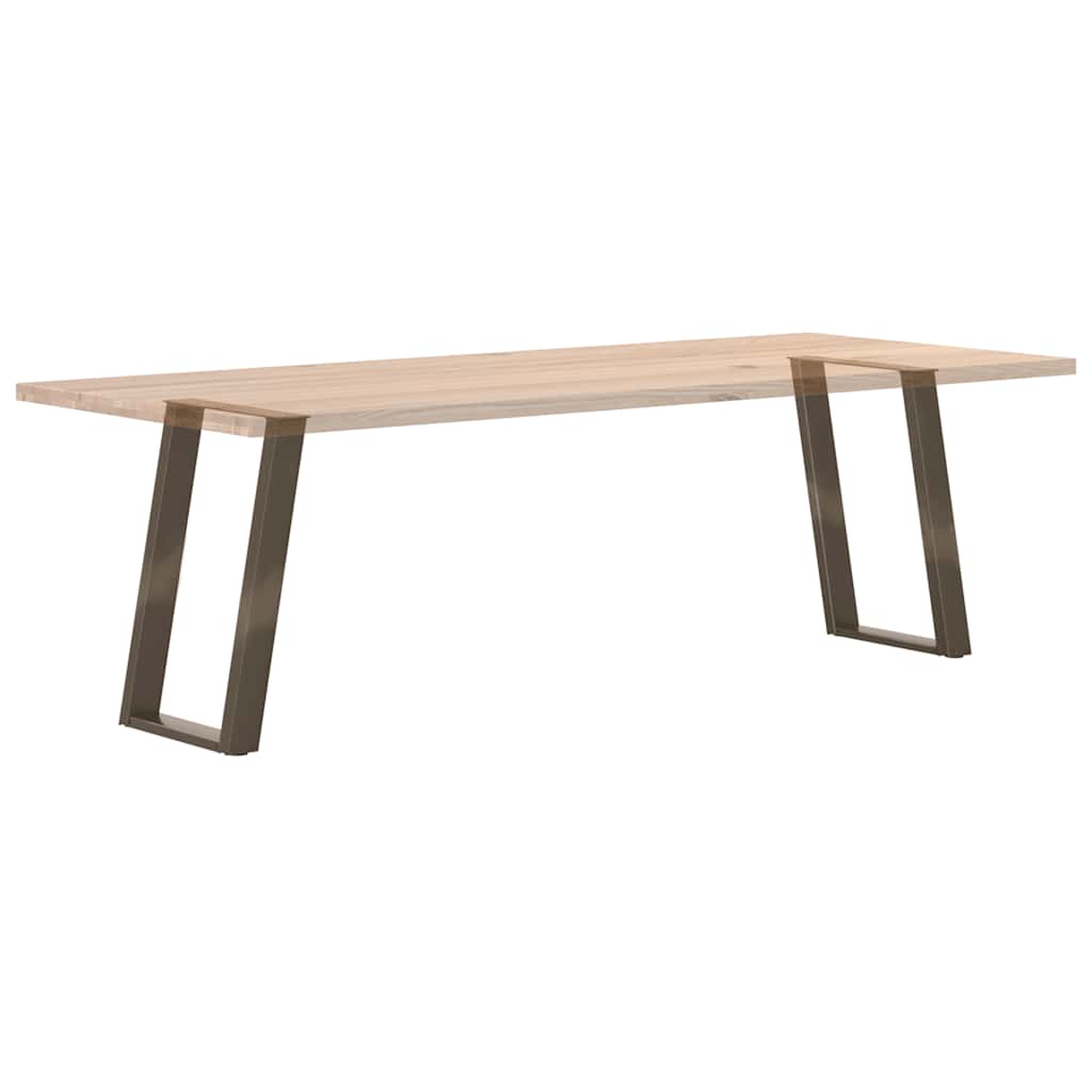 Spisebordben U-formet 2 stk naturstål 60 x (72-73) cm stål