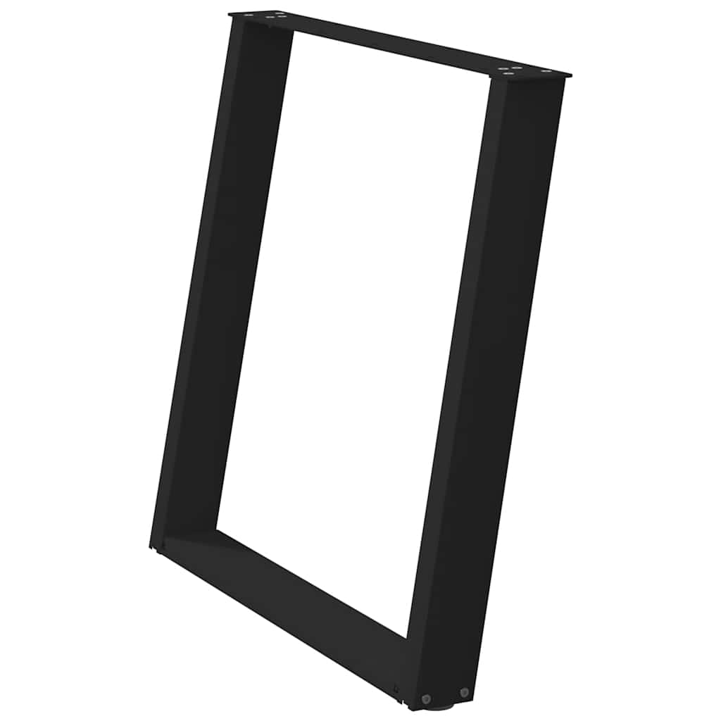 Spisebordben U-formet 2 stk svart 70 x (72-73) cm stål