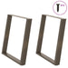 Spisebordben U-formet 2 stk naturstål 70 x (72-73) cm stål