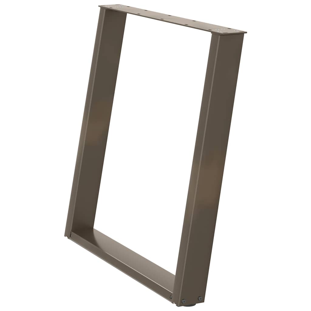 Spisebordben U-formet 2 stk naturstål 70 x (72-73) cm stål