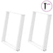 Spisebordben U-formet 2 stk hvit 80x(72-73) cm stål