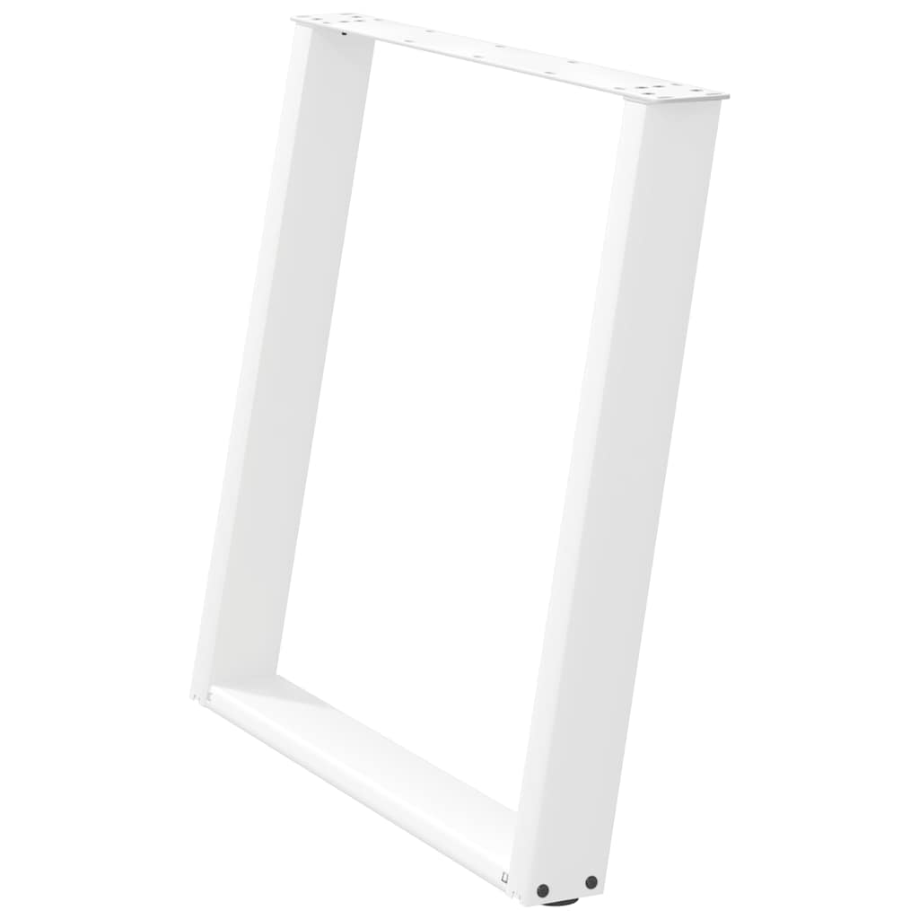 Spisebordben U-formet 2 stk hvit 80x(72-73) cm stål