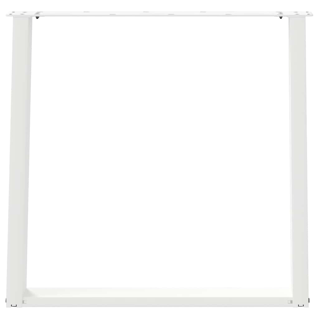 Spisebordben U-formet 2 stk hvit 80x(72-73) cm stål