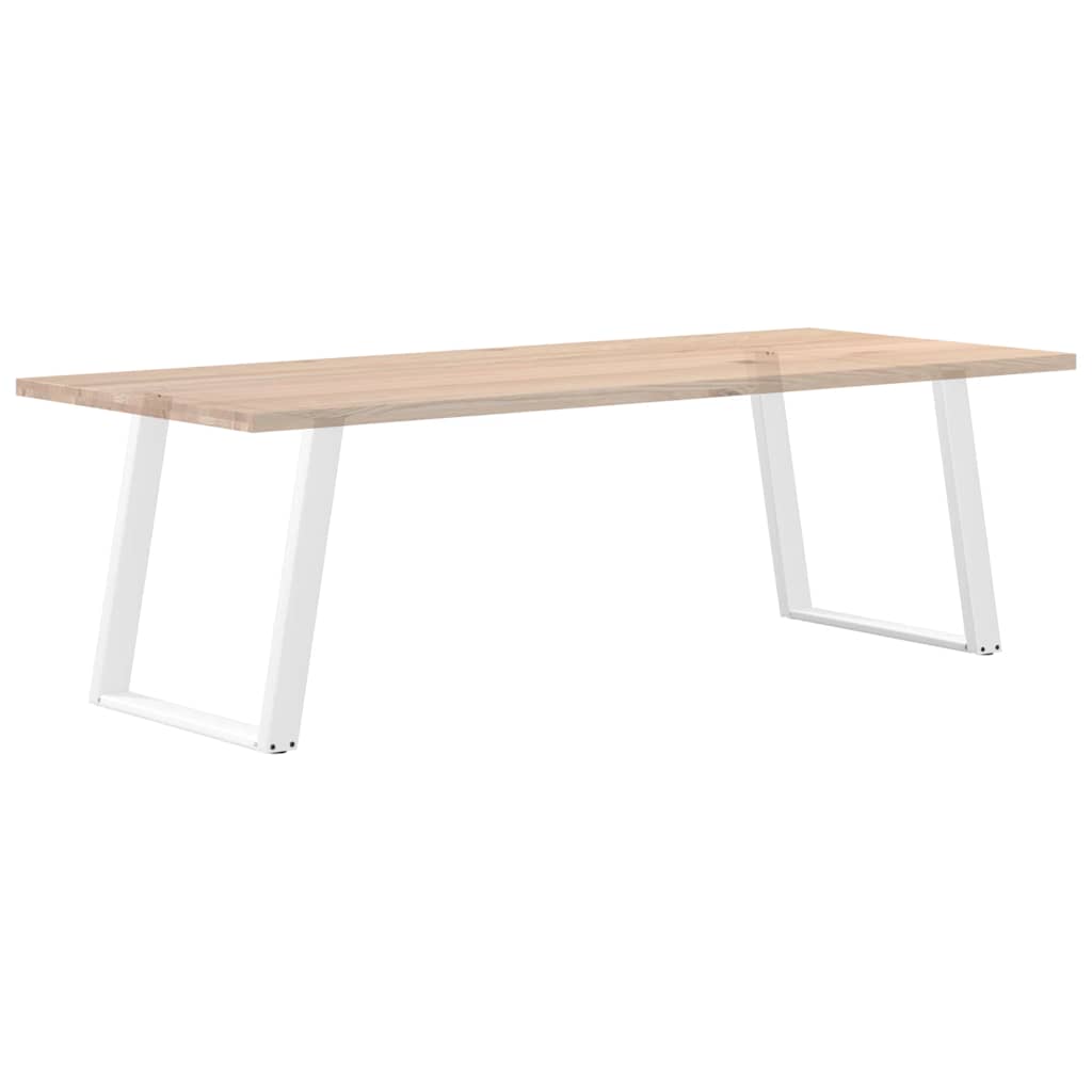 Spisebordben U-formet 2 stk hvit 80x(72-73) cm stål