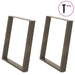 Spisebordben U-formet 2 stk naturstål 80 x (72-73) cm stål