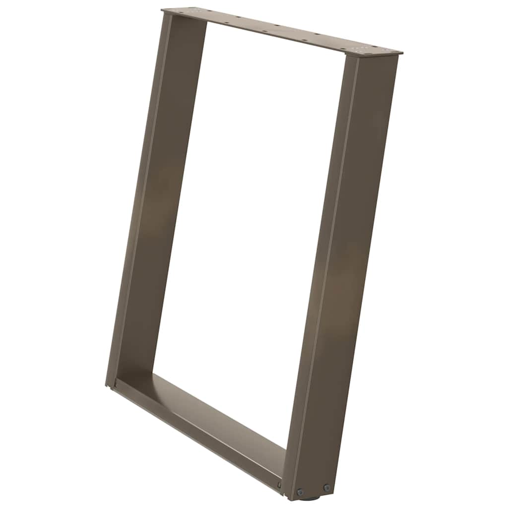 Spisebordben U-formet 2 stk naturstål 80 x (72-73) cm stål