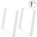 Spisebordben U-formet 2 stk hvit 90 x (72-73) cm stål