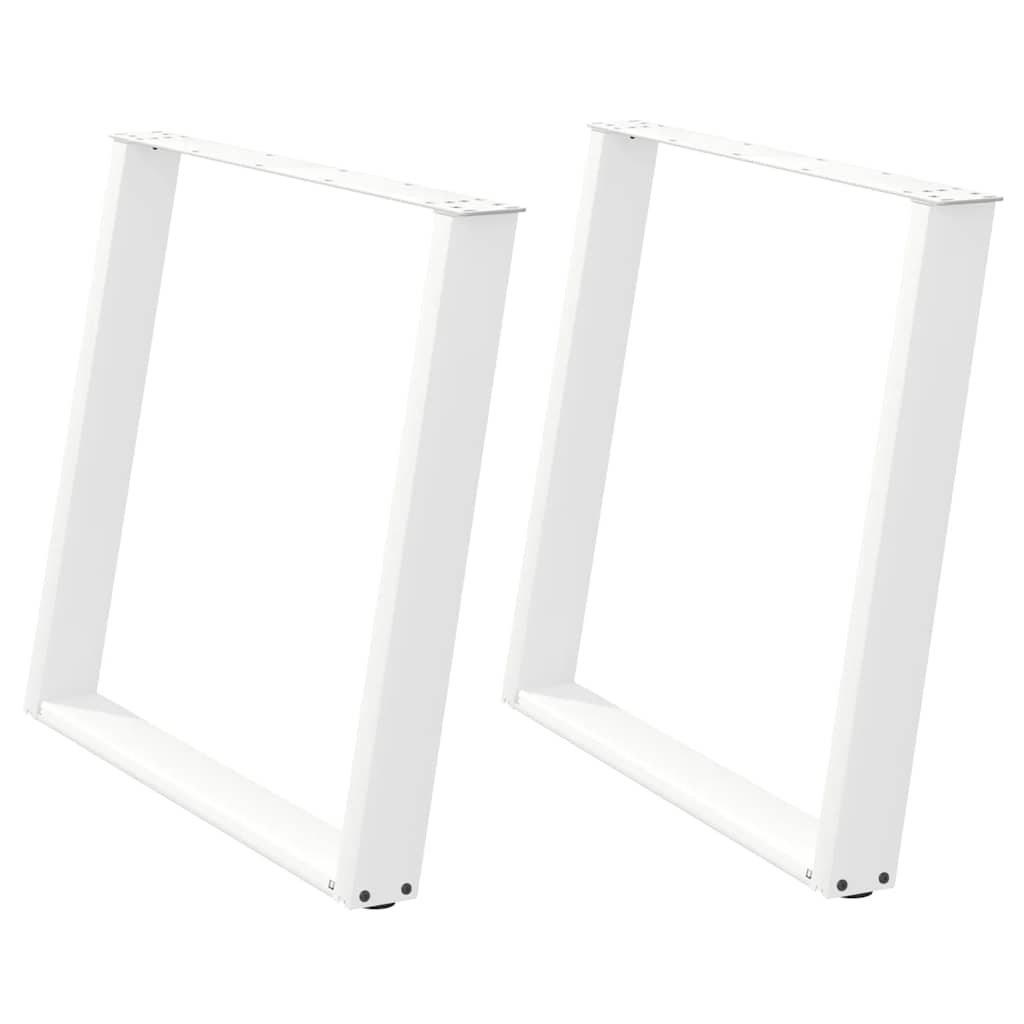 Spisebordben U-formet 2 stk hvit 90 x (72-73) cm stål