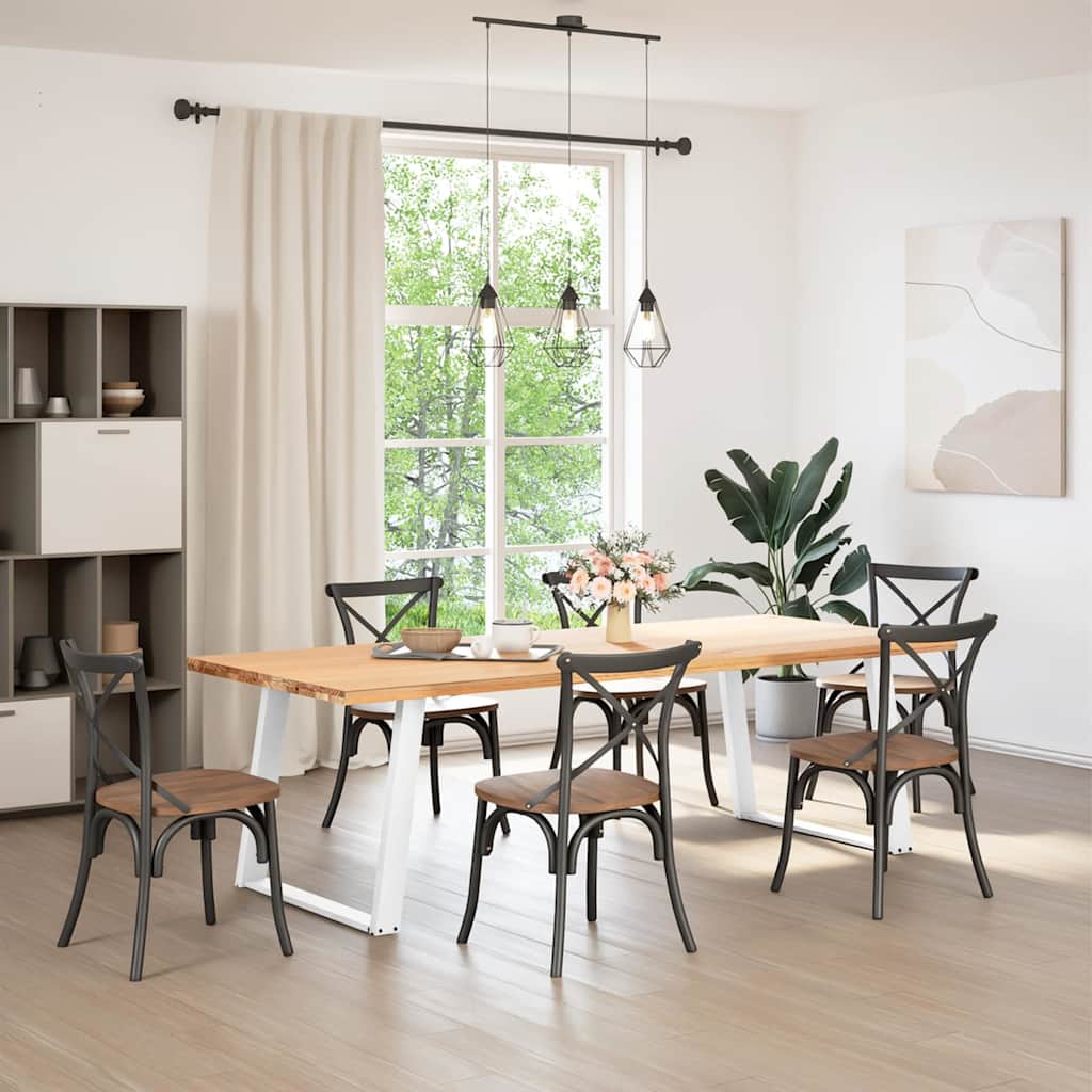 Spisebordben U-formet 2 stk hvit 90 x (72-73) cm stål
