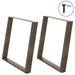 Spisebordben U-formet 2 stk naturstål 90 x (72-73) cm stål
