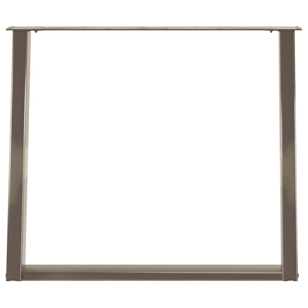 Spisebordben U-formet 2 stk naturstål 90 x (72-73) cm stål