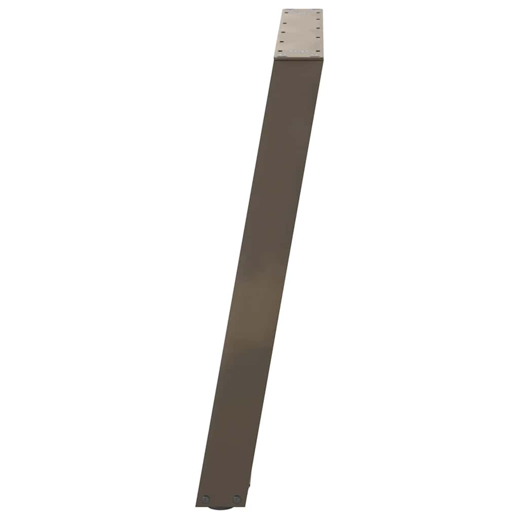 Spisebordben U-formet 2 stk naturstål 90 x (72-73) cm stål