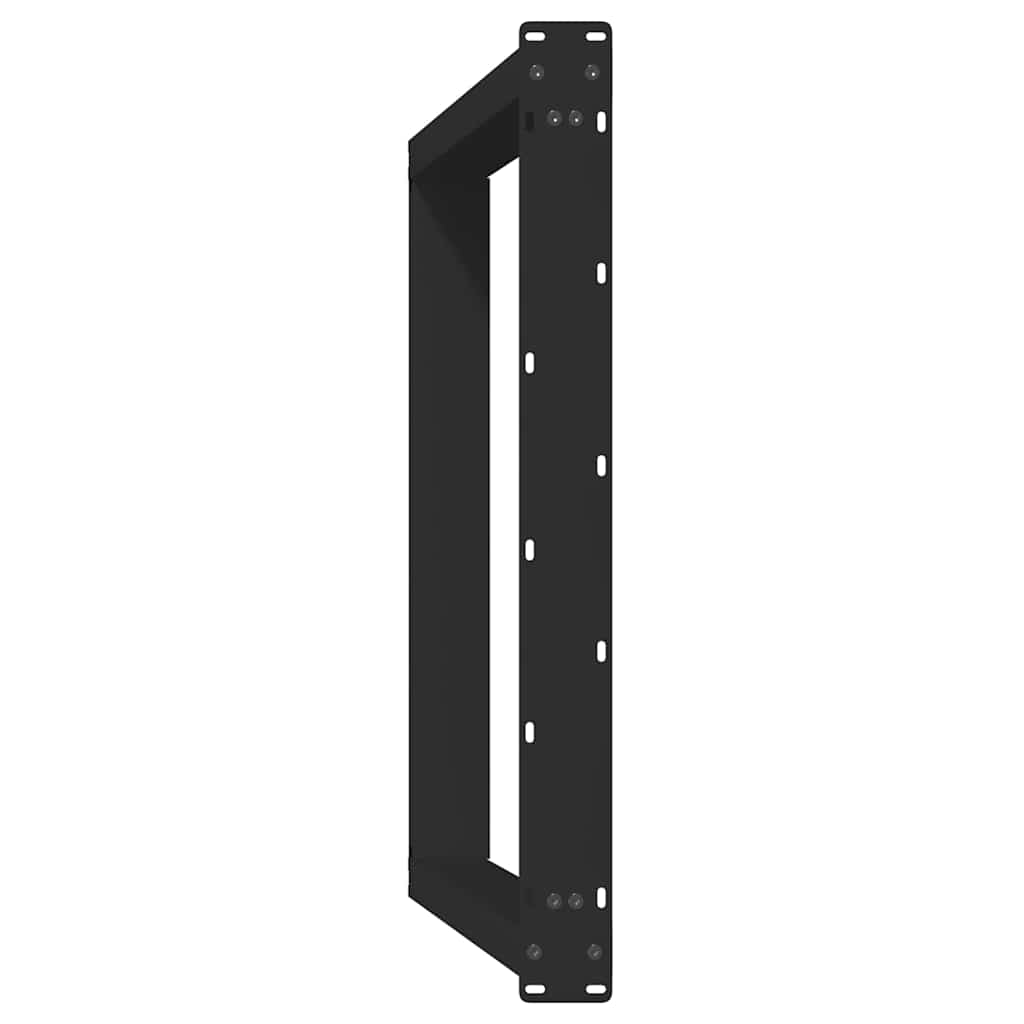 Spisebordben U-formet 2 stk svart 100x(72-73) cm stål