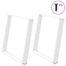 Spisebordben U-formet 2 stk hvit 100x(72-73) cm stål
