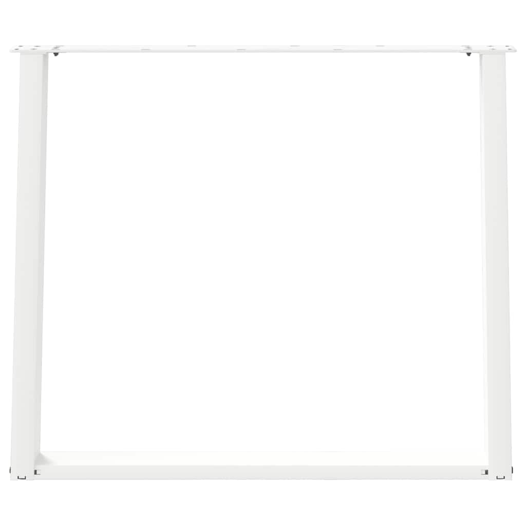 Spisebordben U-formet 2 stk hvit 100x(72-73) cm stål