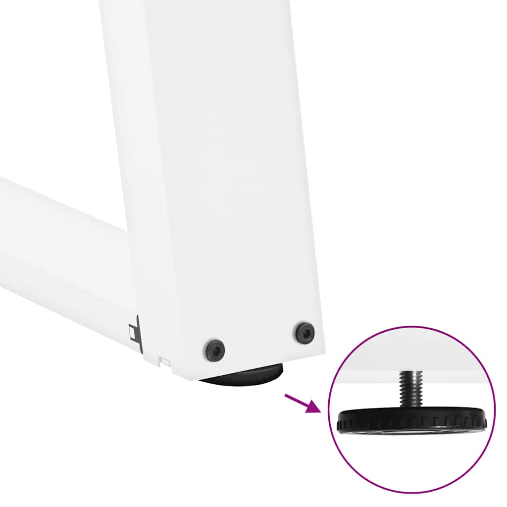 Spisebordben U-formet 2 stk hvit 100x(72-73) cm stål