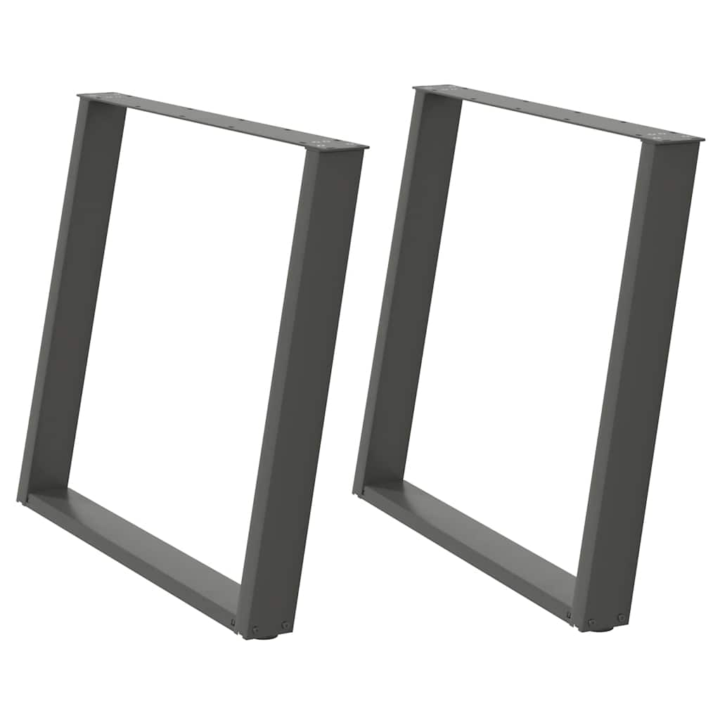 Spisebordben U-formet 2 stk antrasitt 100x(72-73) cm stål