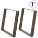 Spisebordben U-formet 2 stk naturstål 100x(72-73) cm stål