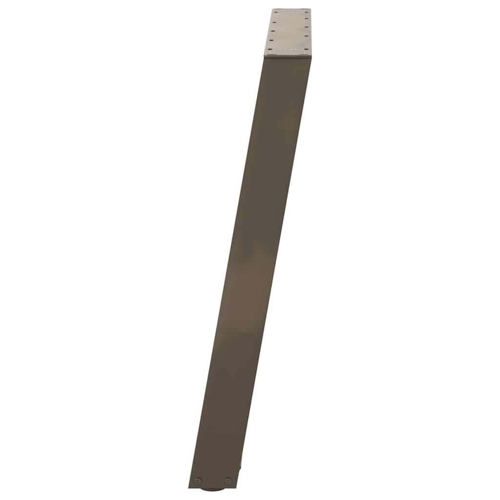 Spisebordben U-formet 2 stk naturstål 100x(72-73) cm stål