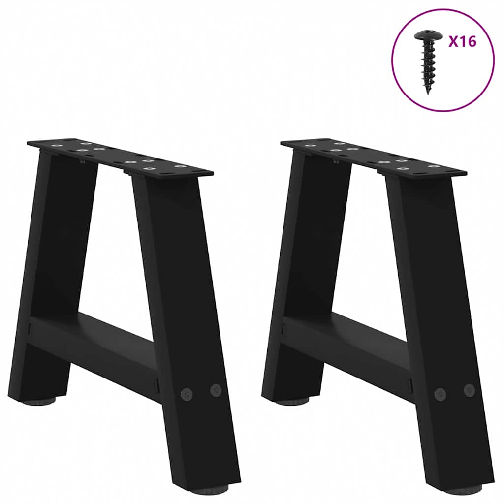 Salongbordben A-formet 2 stk svart 30x(30-31) cm stål