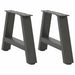 Salongbordben A-formet 2 stk antrasitt 30x(30-31) cm stål