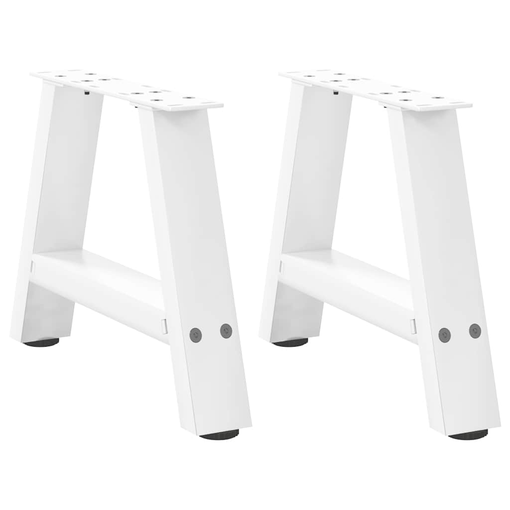 Salongbordben A-formet 2 stk hvit 50x(30-31) cm stål