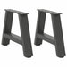 Salongbordben A-formet 2 stk antrasitt 50x(30-31) cm stål