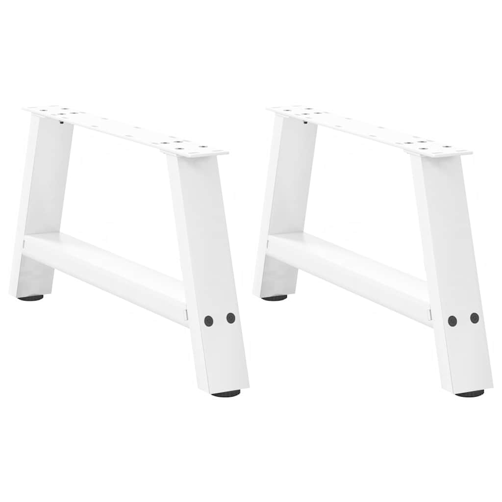 Salongbordben A-formet 2 stk hvit 60x(30-31) cm stål