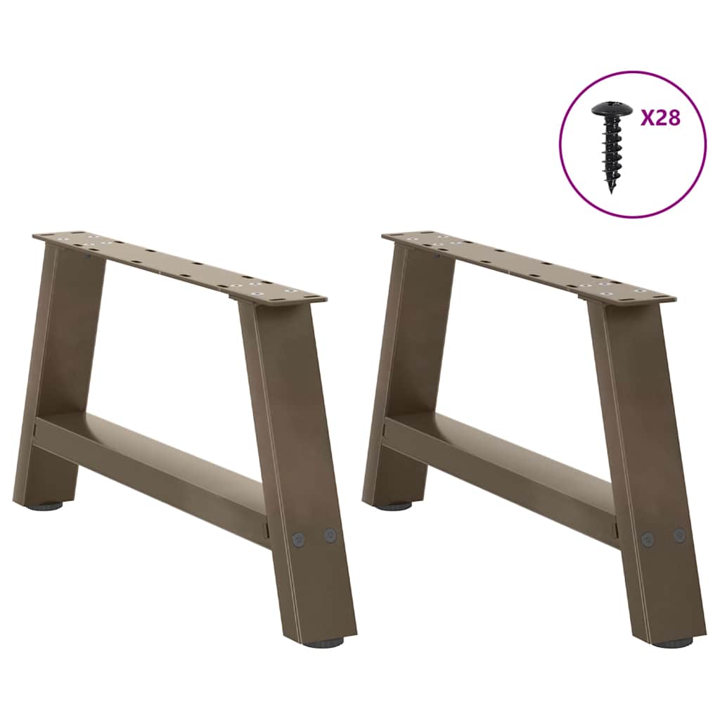 Salongbordben A-formet 2 stk 70 x (30-31) cm stål