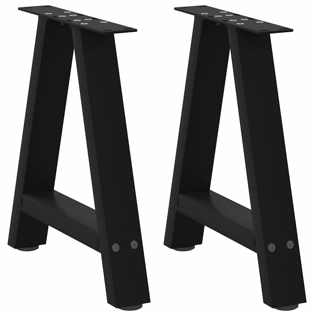 Salongbordben A-formet 2 stk svart 38 x (42-43) cm stål