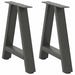Salongbordben A-formet 2 stk antrasitt 50x(42-43) cm stål vidaXL