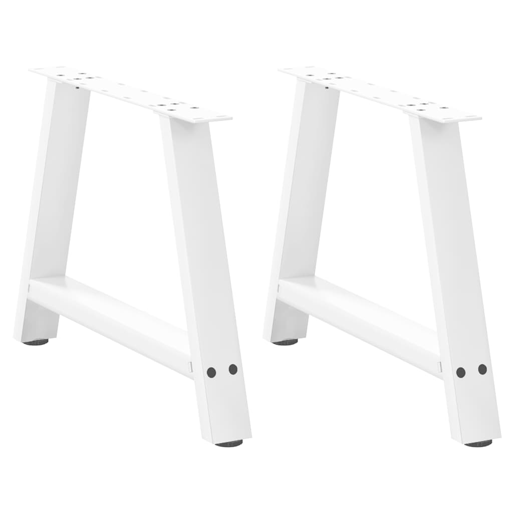 Salongbordben A-formet 2 stk hvit 70 x (42-43) cm stål