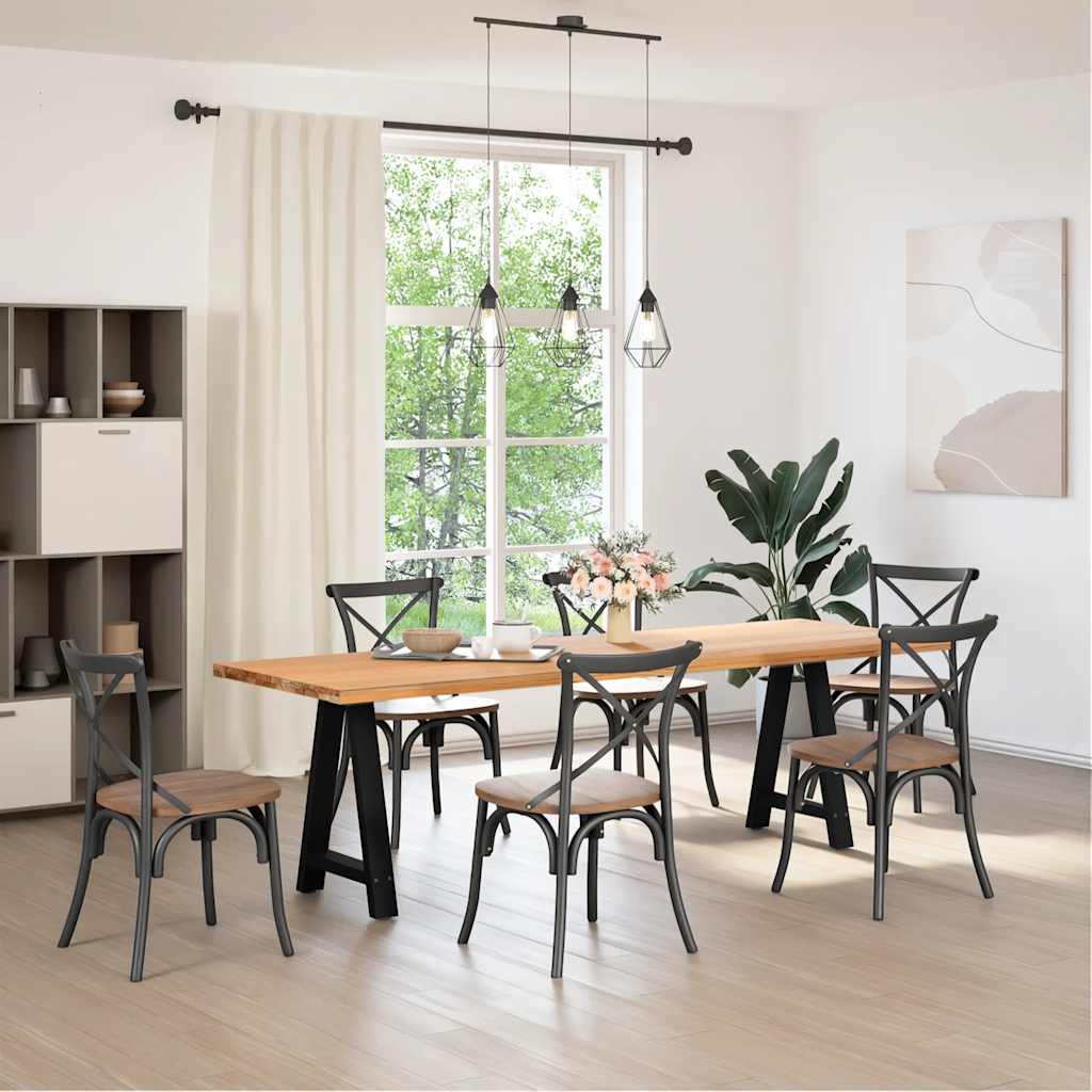 Spisebordben A-formet 2 stk svart 50x(72-73) cm stål