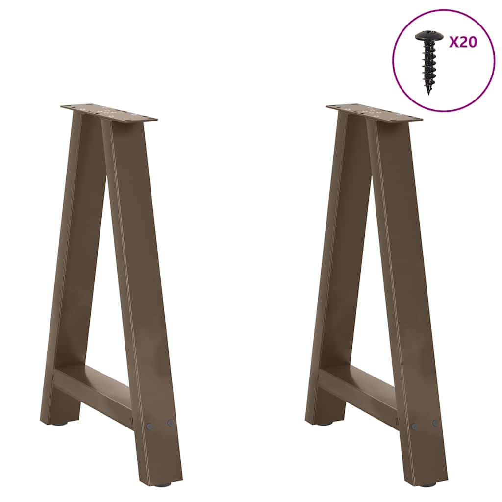 Spisebordben A-formet 2 stk 50x(72-73) cm stål