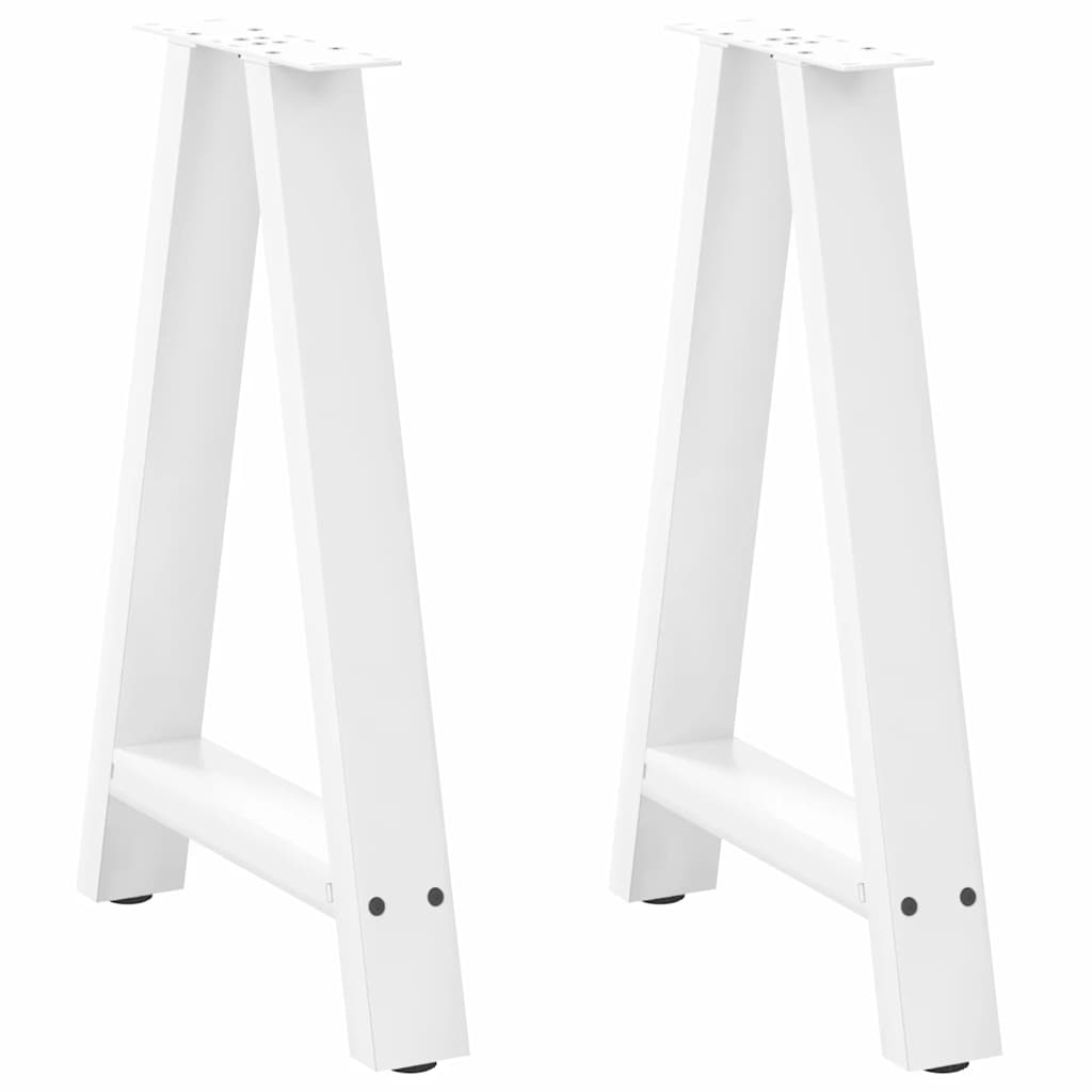 Spisebordben A-formet 2 stk hvit 60 x (72-73) cm stål
