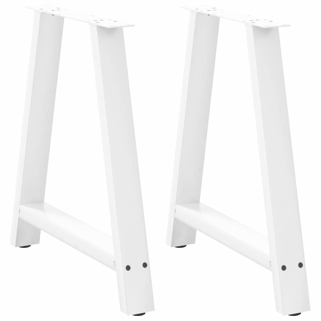 Spisebordben A-formet 2 stk hvit 70 x (72-73) cm stål