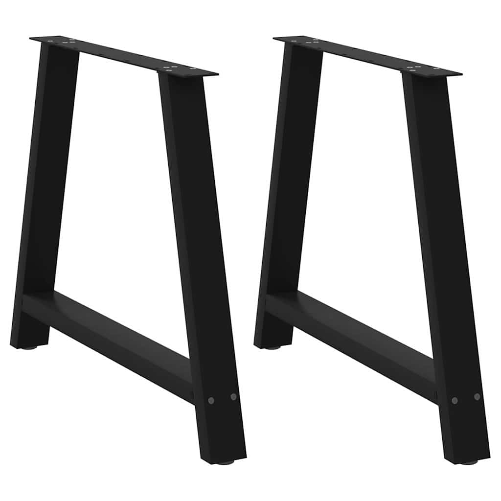Spisebordben A-formet 2 stk svart 100x(72-73) cm stål