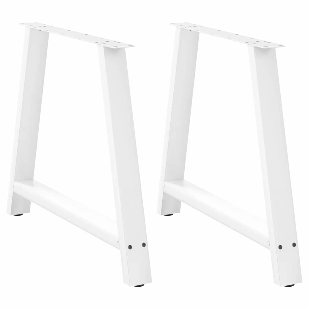 Spisebordben A-formet 2 stk hvit 100x(72-73) cm stål