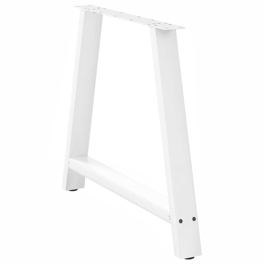 Spisebordben A-formet 2 stk hvit 100x(72-73) cm stål