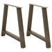 Spisebordben A-formet 2 stk 100x(72-73) cm stål