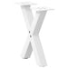 Salongbordben X-formet 2 stk hvit 30x(30-31) cm stål