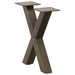 Salongbordben X-formet 2 stk naturstål 30x(30-31) cm stål