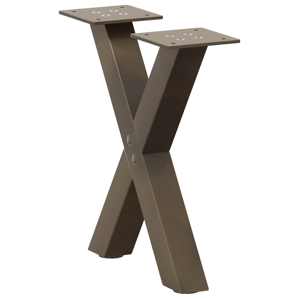Salongbordben X-formet 2 stk naturstål 30x(30-31) cm stål