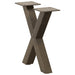 Salongbordben X-formet 2 stk naturstål 37x(30-31) cm stål