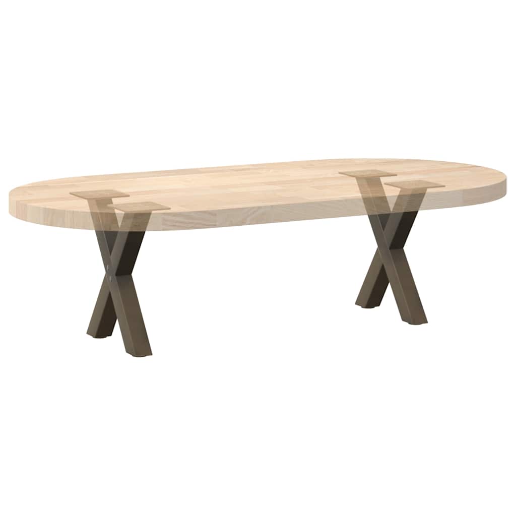 Salongbordben X-formet 2 stk naturstål 37x(30-31) cm stål