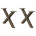 Salongbordben X-formet 2 stk naturstål 50x(30-31) cm stål